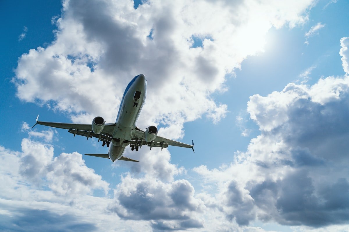 Commercial aircraft on the ramp